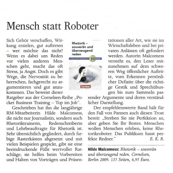 Buchbesprechung Hilde Malcomess